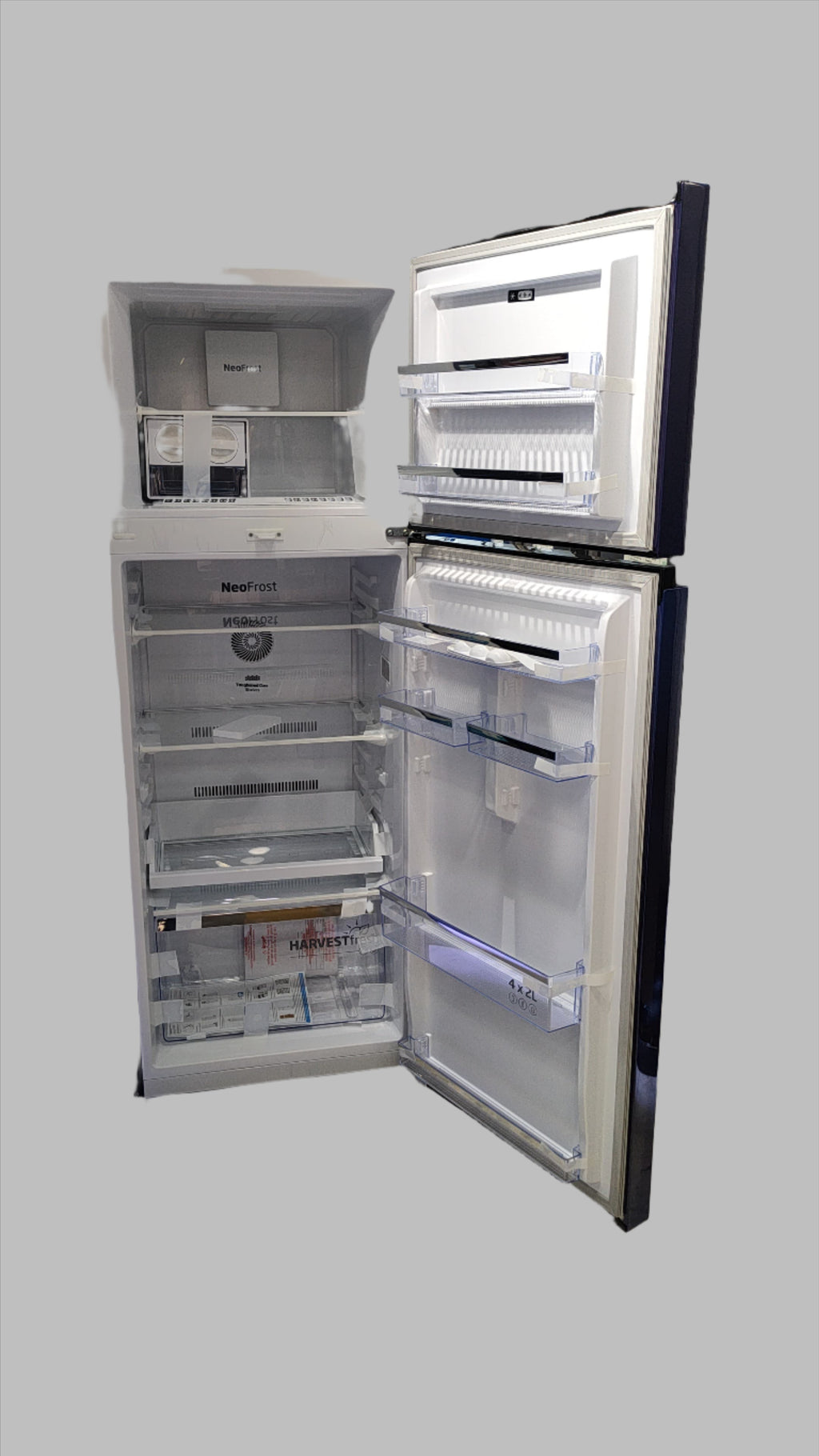 Voltas Beko RFF315D/WPV300RMBD 268L 2 Star Frost Free Double Door Refrigerator with NeoFrost Dual Cooling & Double Twist Ice Maker (Moonlight Blue)
