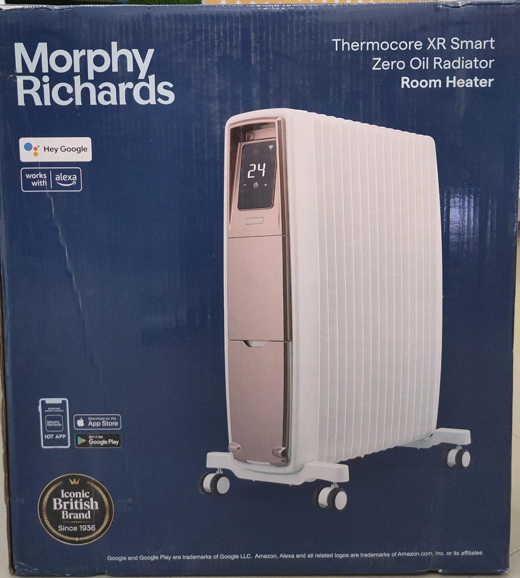 Morphy Richards Thermore Xr Smart Zero Digital 15 Fins Oil Free Radiator Room Heater|2000 W| Digital Zero Oil Radiators With 2 Copper Heating Elements|4-Yr Warranty)