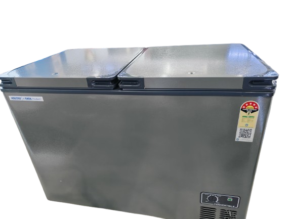 Voltas CVF460 DA5-W-PL 460 L 5 Star Hard Top Deep Freezer with Dual Door, R-290 Refrigerant, Castor Wheels & Lock – White