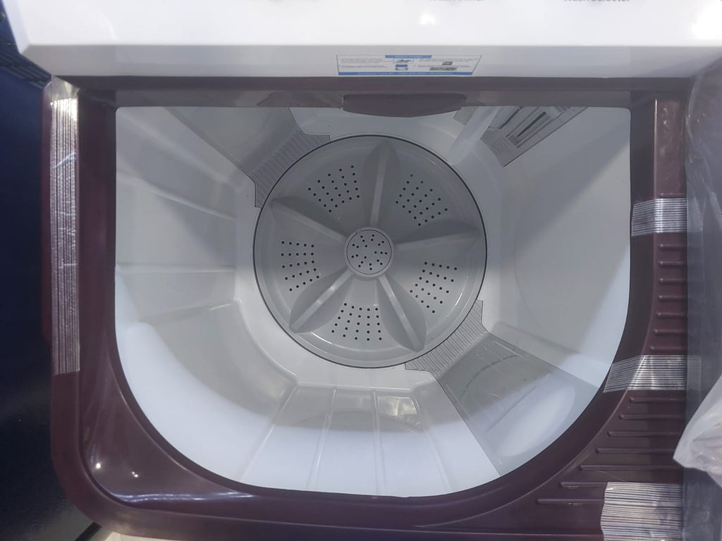 Voltas Beko WTT80UHA/BRSSWH5PODE 8 Kg Semi-Automatic Top Load Washing Machine – 5 Star, Soft Close Lid, Double Waterfall | Burgundy
