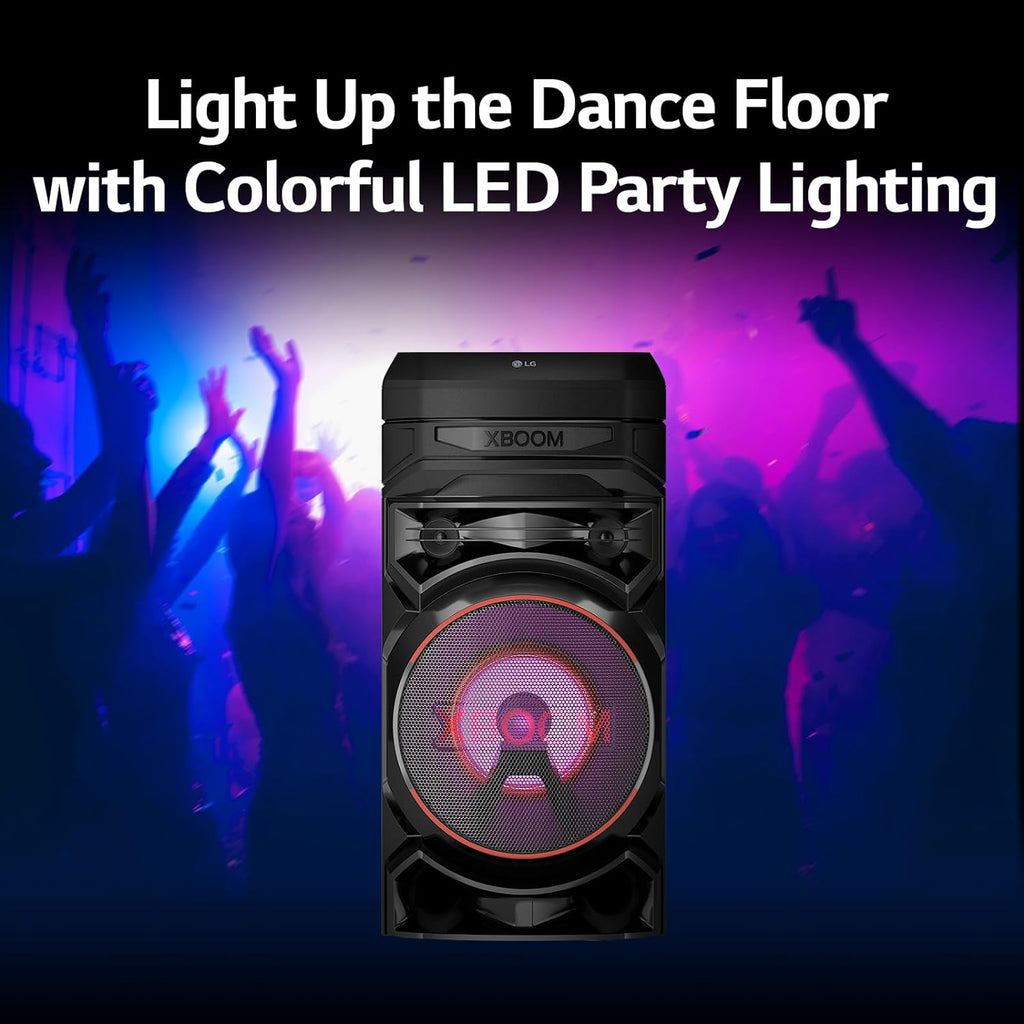 LG XBOOM RNC5 Party Speaker, Multi Color Lighting, Karaoke Feature, 1 Mic + 1 Guitar Input, Wireless Party Link, USB, Bluetooth Connection, XBOOM App