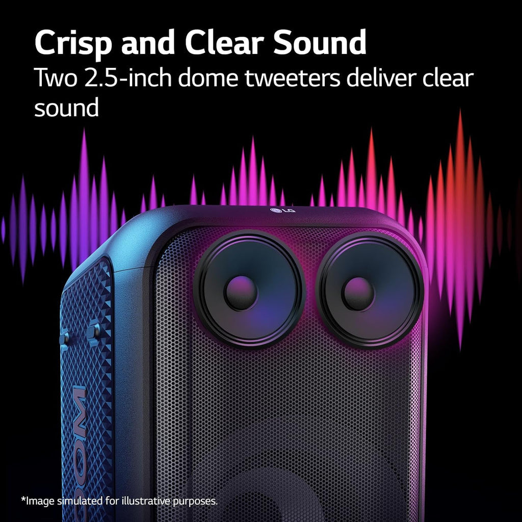 LG XBOOM XL5S 200W Portable Party Speaker with Bass Boost, 12-Hour Battery, Multi-Color Ring Lighting & IPX4 Water Resistance