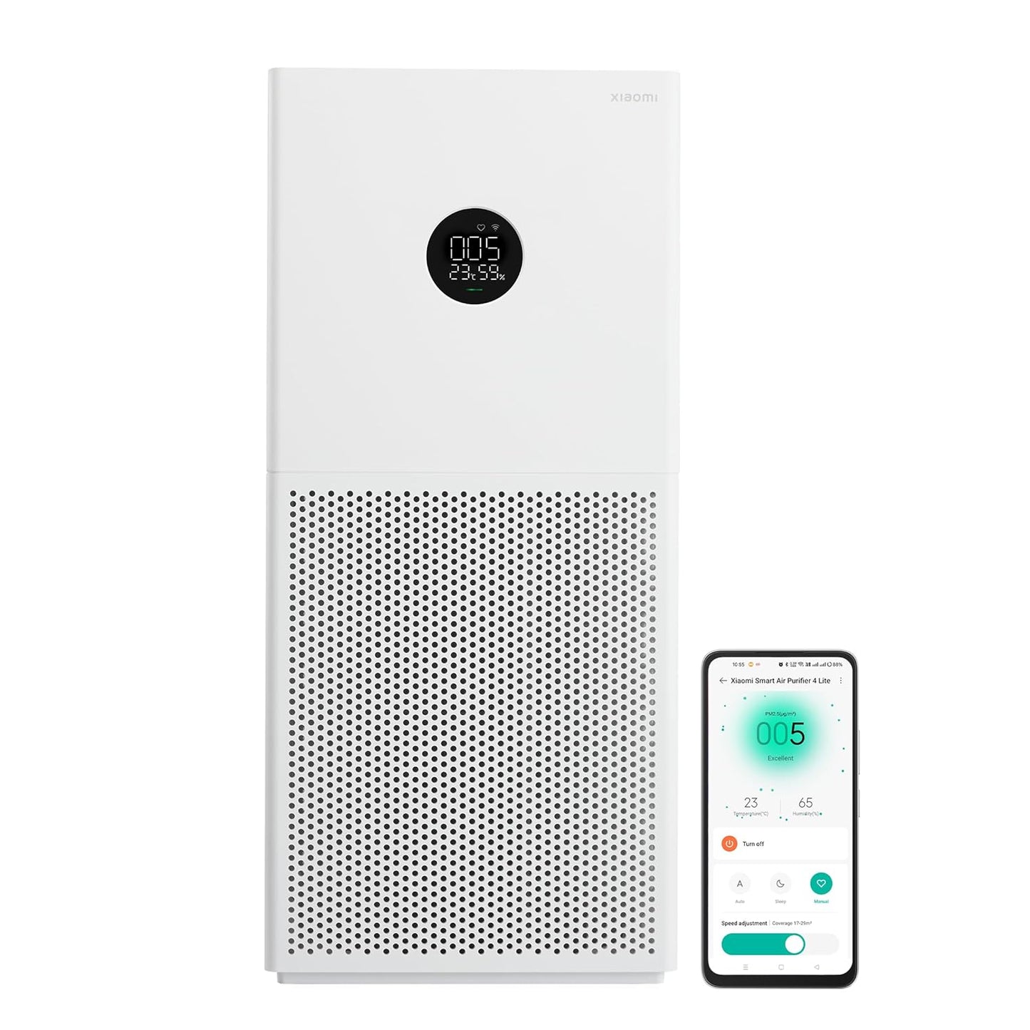 Xiaomi Smart Air Purifier 4 Lite | True HEPA Filter | 360° Air Intake | Covers 462 Sq. Ft. | App, Alexa &amp; Google Control | Suraj Electronics