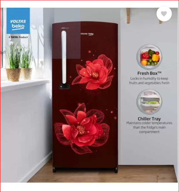 Voltas Beko by A Tata Product RDC220C/S0WFE0M0000GD 185 L Direct Cool Single Door 3 Star Refrigerator  (FRESSIA WINE)