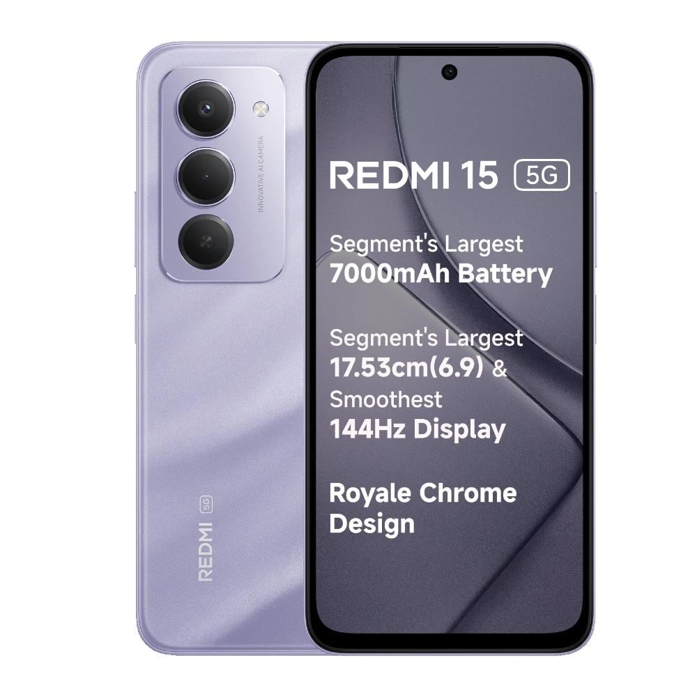 Redmi 15 5G 256 GB, 8 GB RAM, Sandy Purple, Mobile Phone