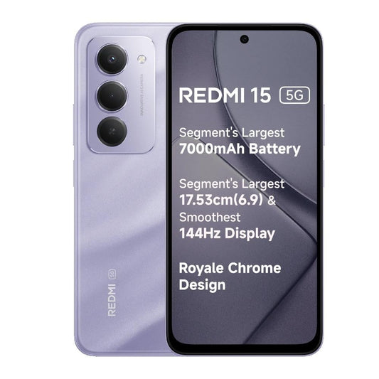 Redmi 15 5G 256 GB, 8 GB RAM, Sandy Purple, Mobile Phone