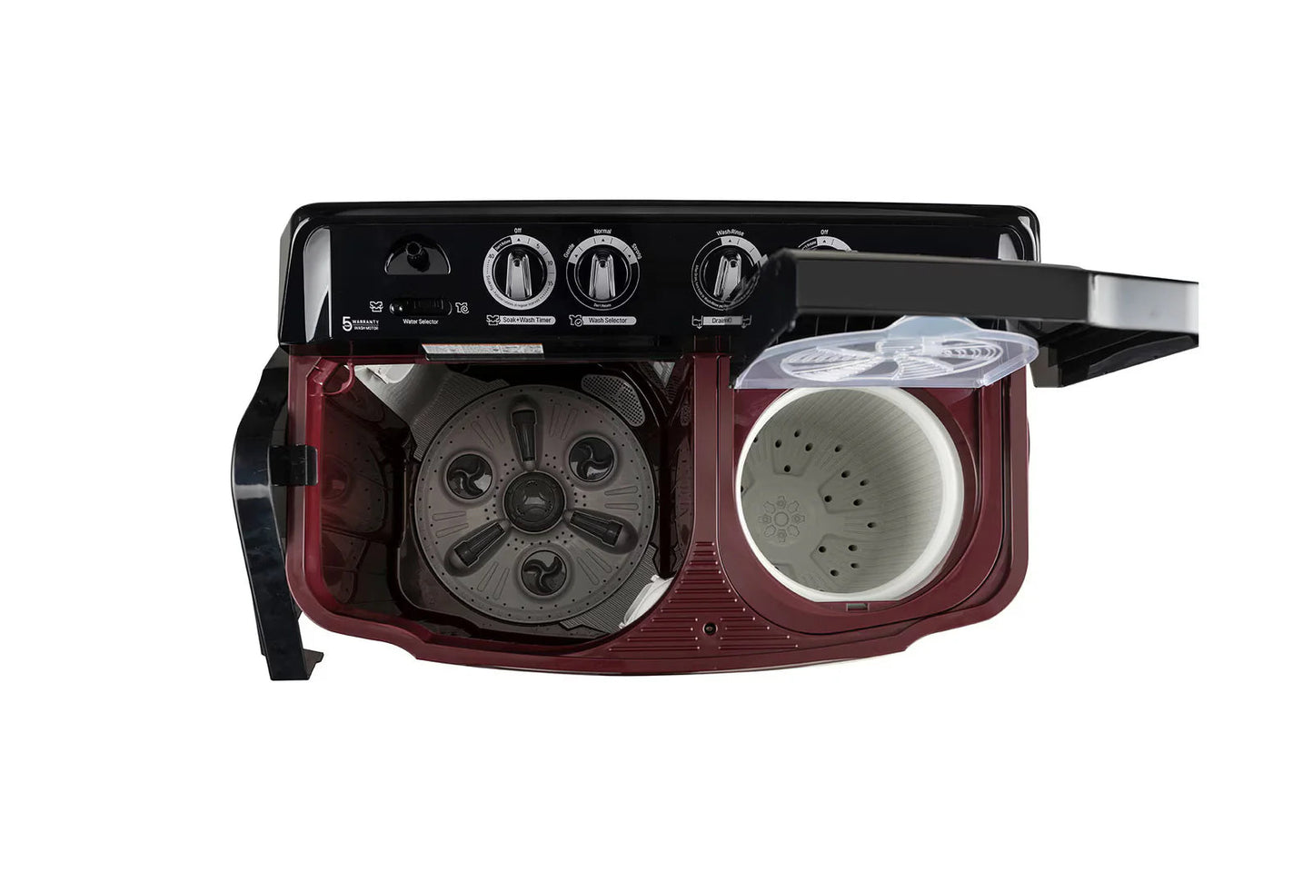 LG P115ASDAZ 11.5 Kg 5 Star Semi Automatic Top Load Washing Machine | Roller Jet Pulsator | Wind Jet Dry | Burgundy | Soak & Collar Scrubber