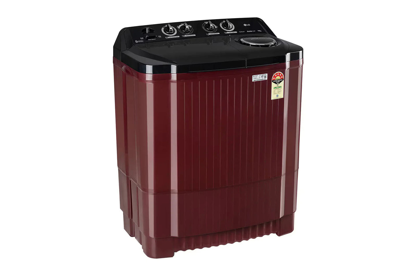 LG P115ASDAZ 11.5 Kg 5 Star Semi Automatic Top Load Washing Machine | Roller Jet Pulsator | Wind Jet Dry | Burgundy | Soak & Collar Scrubber