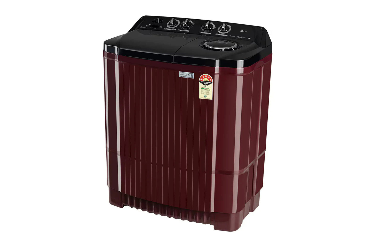 LG P115ASDAZ 11.5 Kg 5 Star Semi Automatic Top Load Washing Machine | Roller Jet Pulsator | Wind Jet Dry | Burgundy | Soak & Collar Scrubber