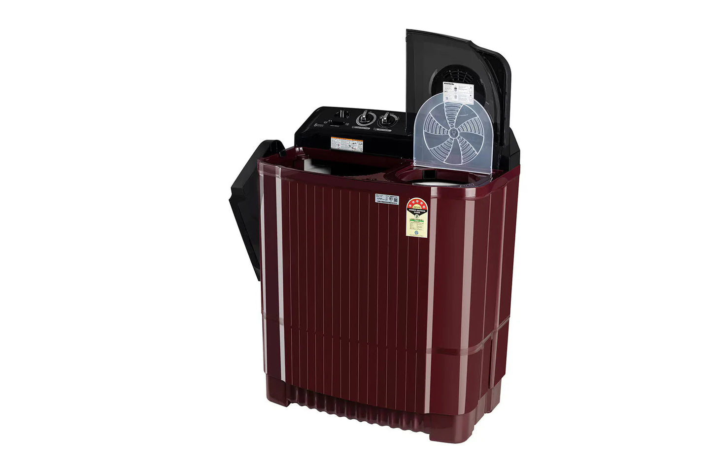 LG P115ASDAZ 11.5 Kg 5 Star Semi Automatic Top Load Washing Machine | Roller Jet Pulsator | Wind Jet Dry | Burgundy | Soak & Collar Scrubber