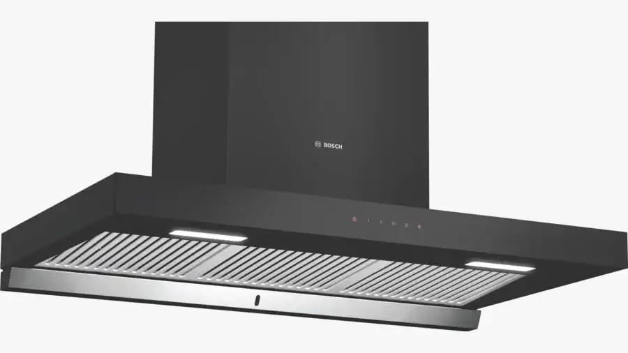 Bosch DWBA98G60I 90 cm Self Clean Technology glass Kitchen Chimney (HOOD  Oil collector Filter technology, Touch Control, Black)