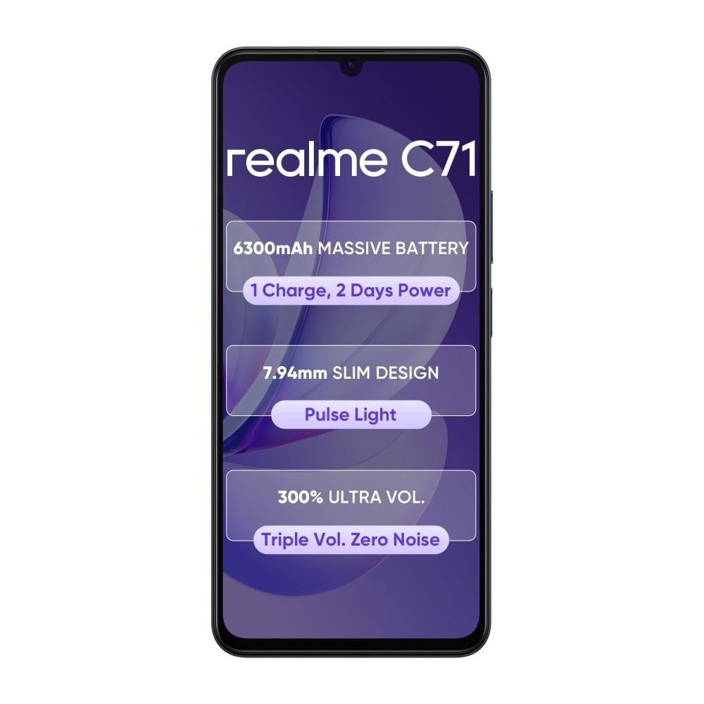 Realme C71 64 GB, 4 GB RAM, Black, Mobile Phone