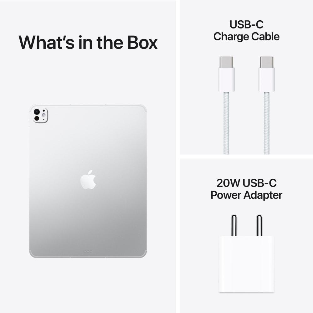 Apple iPad Pro M5 33.02 cm (13 inch) iPad Pro WiFi + Cellular Tablet with Standard Glass, 256 GB, Silver, (2025), ME7X4HN/A