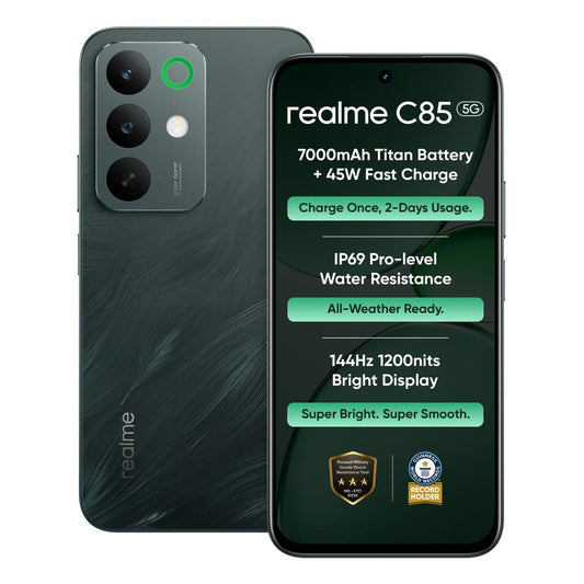 Realme C85 5G 128 GB, 6 GB RAM, Peacock Green, Mobile Phone