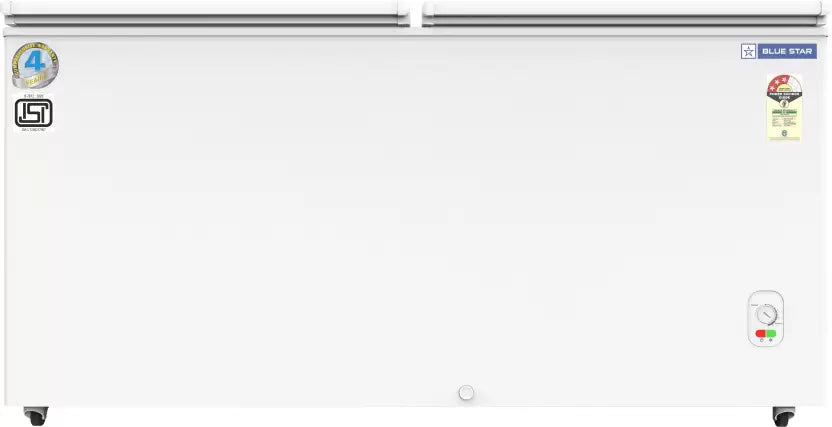 Blue Star CF3-300MEW 301L Double Door Deep Freezer | 3 Star Energy Rating | Heavy-Duty Commercial Chest Freezer with Lock & Wheels