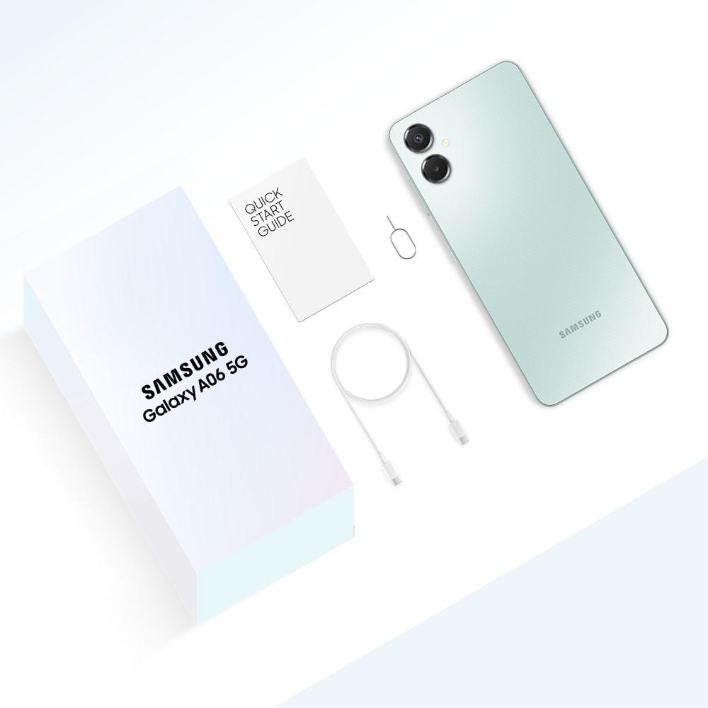 Samsung Galaxy A06 5G 128 GB, 4 GB RAM, Light Green, Mobile Phone