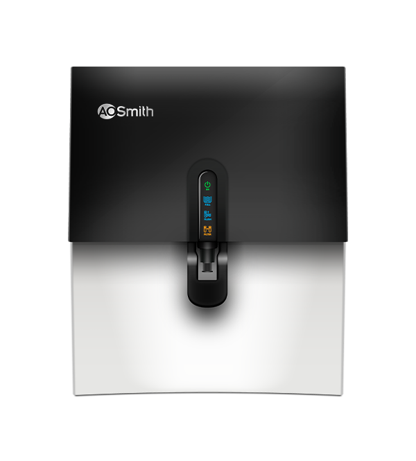 AO Smith X6+ 5 L RO + SCMT Water Purifier | Alkaline Min-TECH, 8-Stage Purification, Digital Display | Wall Mount & Table Top | Baby Safe Water | Black & White | 1-Year Warranty