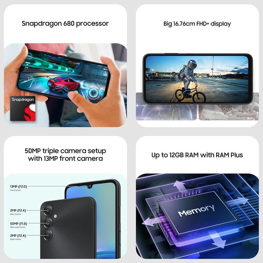 Samsung Galaxy A05s 4G 128 GB, 4 GB RAM, Black, Mobile Phone