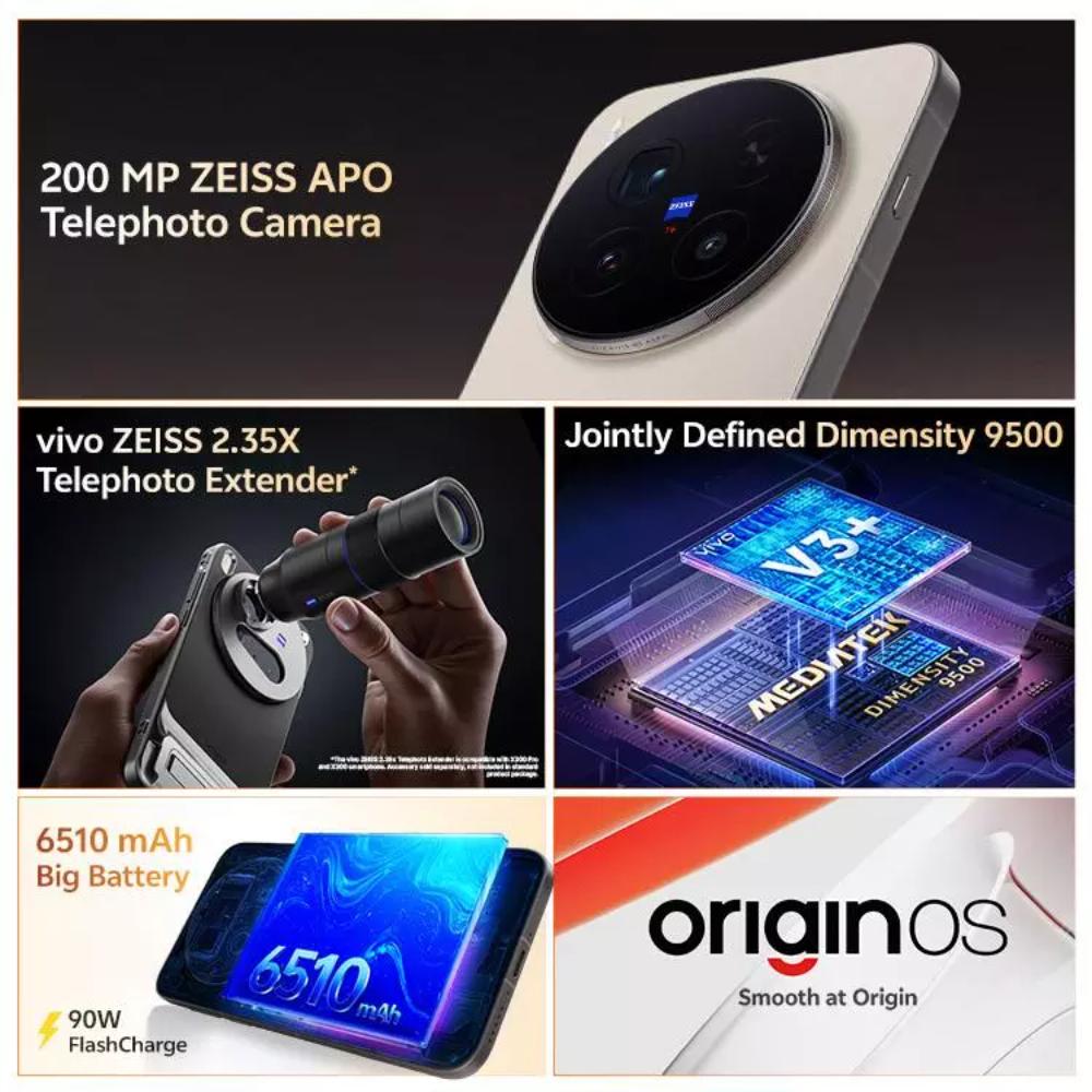 Vivo X300 Pro 512 GB, 16 GB RAM, Dune Gold , Mobile Phone