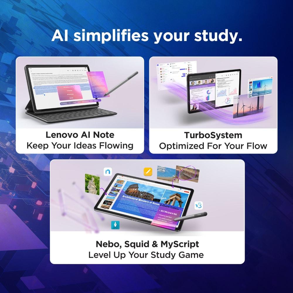 Lenovo Idea Tab 27.94 cm (11 inch) WiFi + 5G Tablet with Pen, 256 GB, 8 GB RAM, Grey, ZAFM0706IN