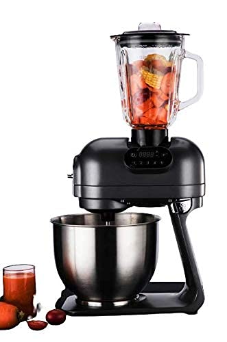 Hafele Klara Highline 1000W Stand Mixer with 5.5L Stainless Steel Bowl, Blender Jar & 3 Attachments (Grey) – Multifunction Kitchen Machine for Dough Kneading, Whisking, Slicing & More