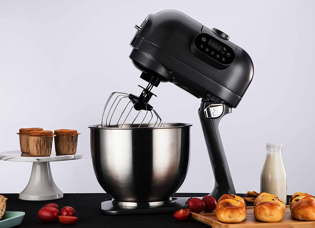 Hafele Klara Highline 1000W Stand Mixer with 5.5L Stainless Steel Bowl, Blender Jar & 3 Attachments (Grey) – Multifunction Kitchen Machine for Dough Kneading, Whisking, Slicing & More