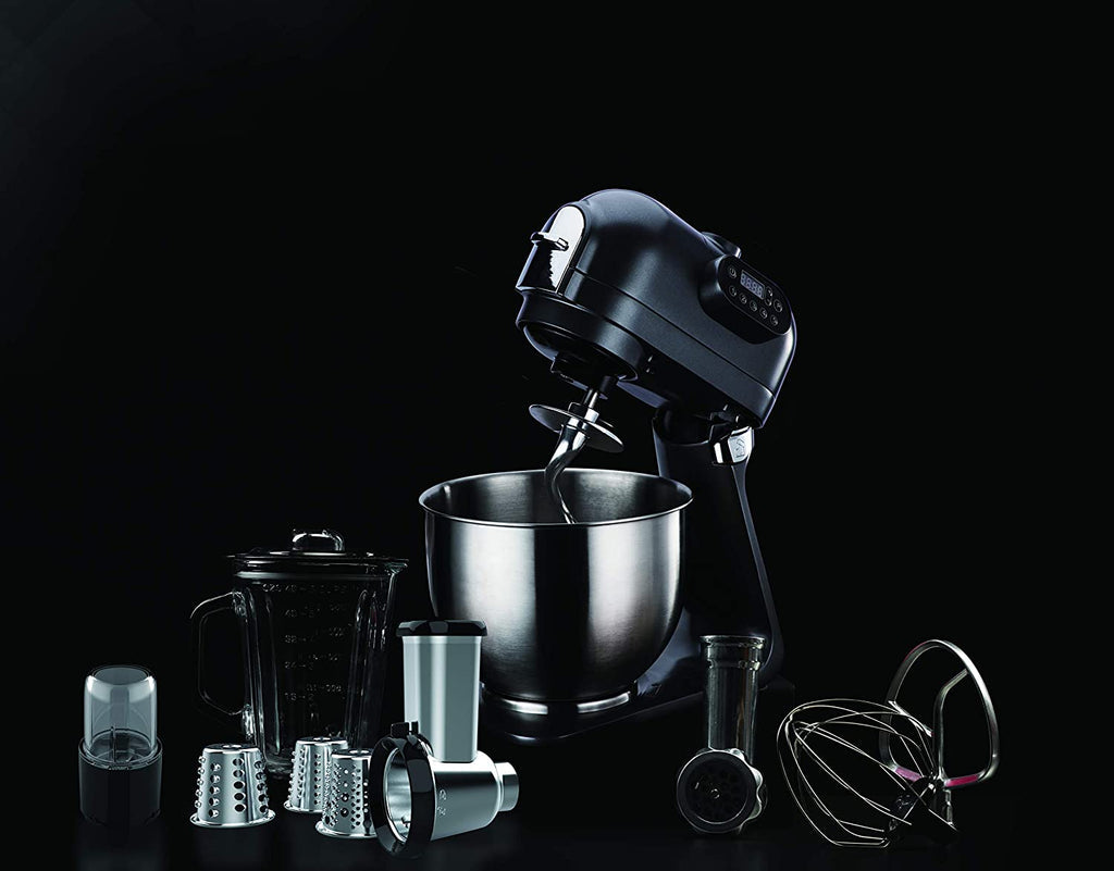Hafele Klara Highline 1000W Stand Mixer with 5.5L Stainless Steel Bowl, Blender Jar & 3 Attachments (Grey) – Multifunction Kitchen Machine for Dough Kneading, Whisking, Slicing & More