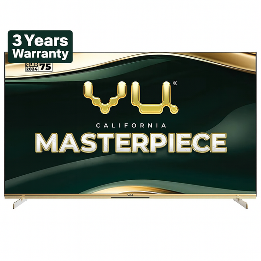 Vu 75 MASTERPIECE 3 Years Warranty 189cm (75 inches) Masterpiece Frame Series 4K QLED TV  (Armani Gold)