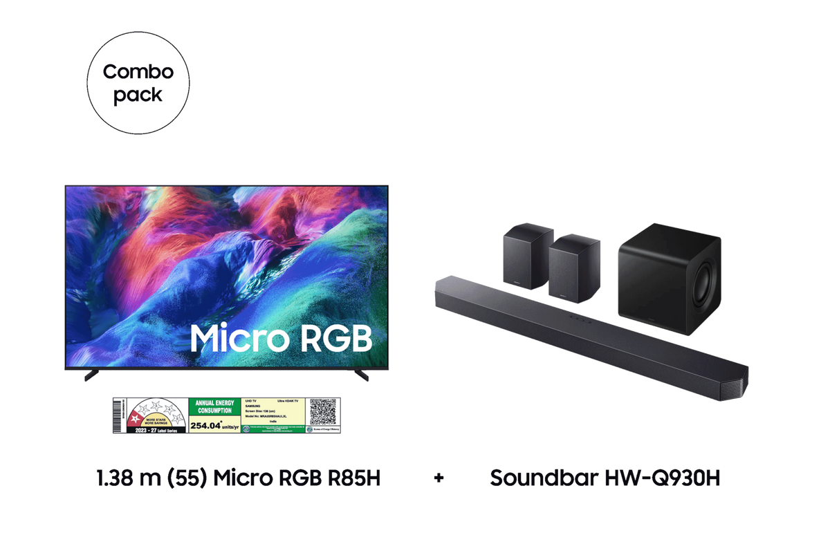 Samsung 1.38 m (55) Micro RGB R85H & Soundbar HW-Q930H — F-BUNDLE000033 — product view