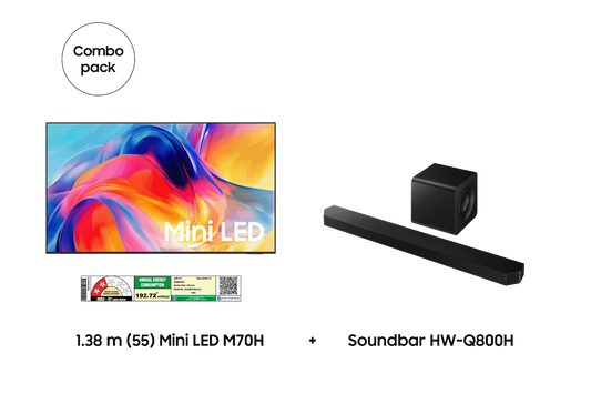 Samsung 1.38 m (55) Mini LED M70H & Soundbar HW-Q800H — F-BUNDLE000027 — product view