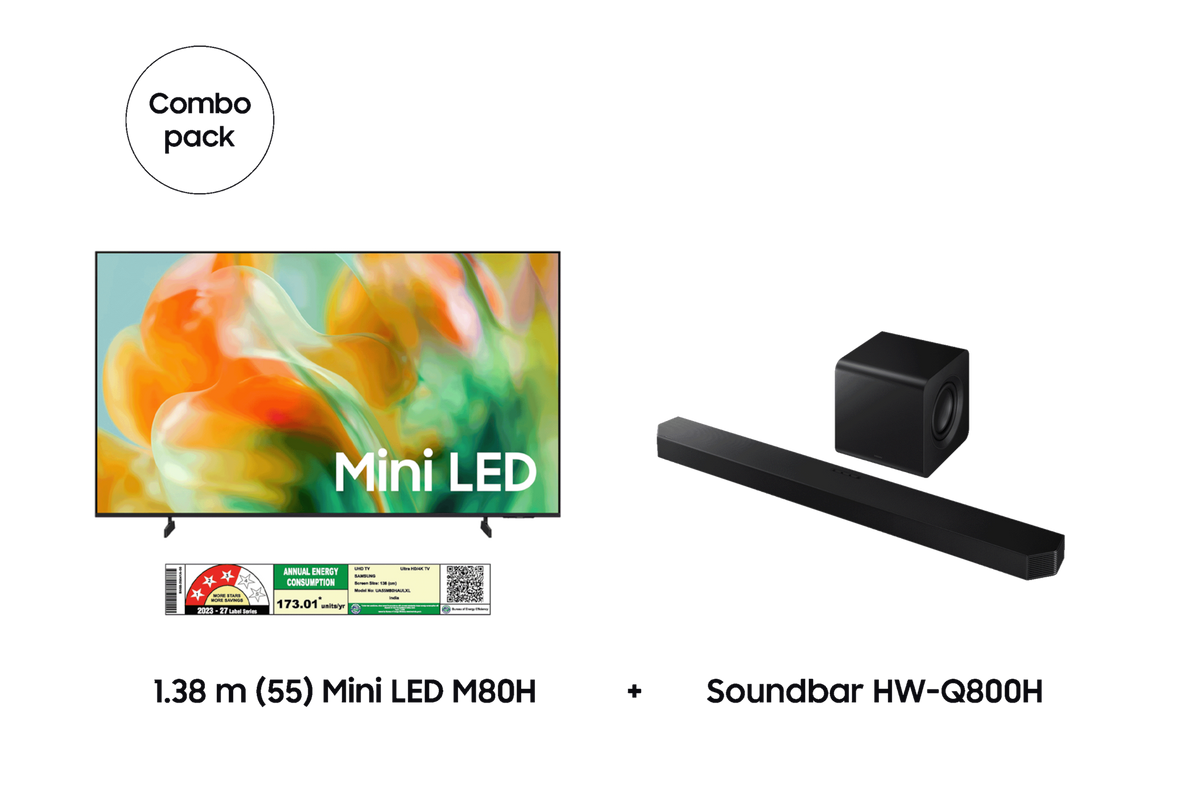 Samsung 1.38 m (55) Mini LED M80H & Soundbar HW-Q800H — F-BUNDLE000025 — product view