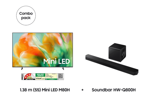 Samsung 1.38 m (55) Mini LED M80H & Soundbar HW-Q800H — F-BUNDLE000025 — product view