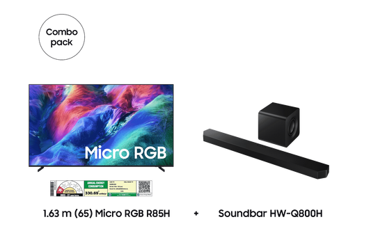 Samsung 1.63 m (65) Micro RGB R85H and Soundbar HW-Q800H — F-BUNDLE000032 — product view