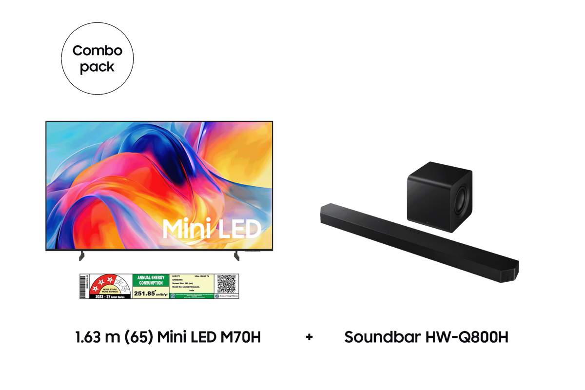 Samsung 1.63 m (65) Mini LED M70H & Soundbar HW-Q800H — F-BUNDLE000026 — product view
