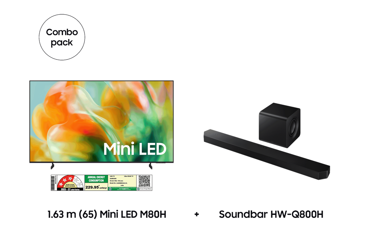Samsung 1.63 m (65) Mini LED M80H & Soundbar HW-Q800H — F-BUNDLE000024 — product view