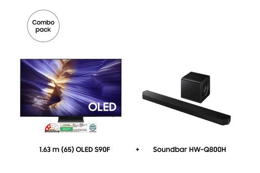 Samsung 1.63 m (65) OLED S90F & Soundbar HW-Q800H — F-BUNDLE000028 — product view