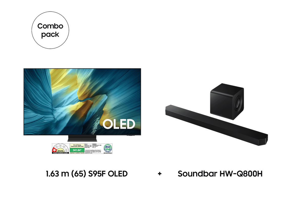 Samsung 1.63 m (65) S95F OLED & Soundbar HW-Q800H — F-BUNDLE000031 — product view