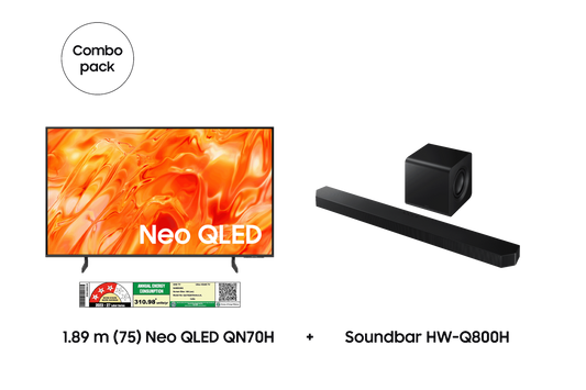 Samsung 1.89 m (75) Neo QLED QN70H & Soundbar HW-Q800H — F-BUNDLE000020 — product view