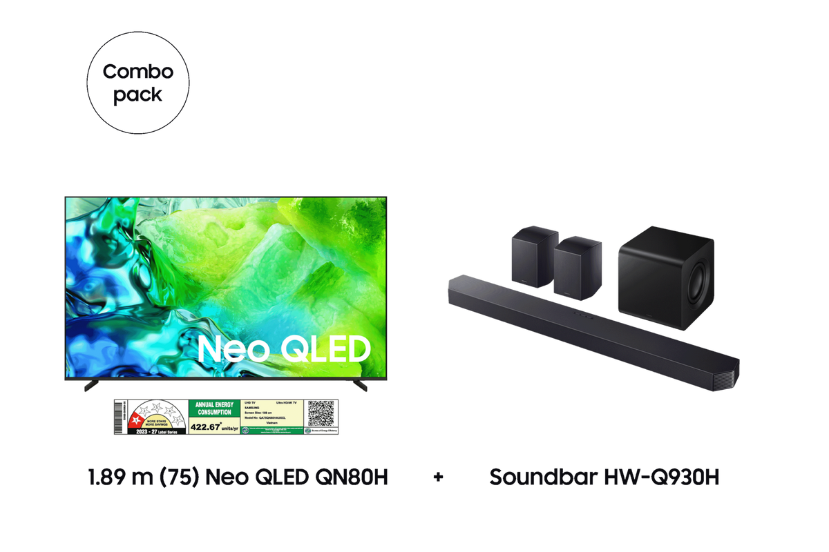Samsung 1.89 m (75) Neo QLED QN80H & Soundbar HW-Q930H — F-BUNDLE000022 — product view