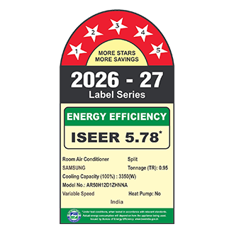 Samsung Bespoke AI Inverter Split AC, 5 Star (2026) AR50H12D1ZH 3.35 kW (0.95) — AR50H12D1ZHNNA — alternate view