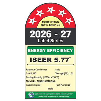 Samsung Bespoke AI Inverter Split AC, 5 Star (2026) AR50H18D1NH 4.75 kW (1.35) — AR50H18D1NHNNA — alternate view