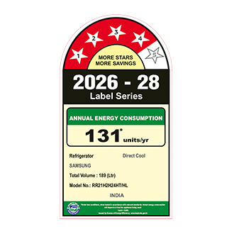 Samsung 189 L Single Door Refrigerator with Horizontal Curve Design, 4★ RR21H2H24HT — RR21H2H24HT/HL — alternate view