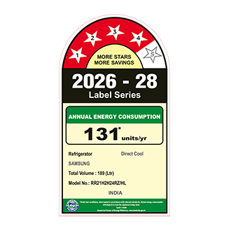 Samsung 189 L Single Door Refrigerator with Horizontal Curve Design, 4★ RR21H2H24RZ — RR21H2H24RZ/HL — alternate view