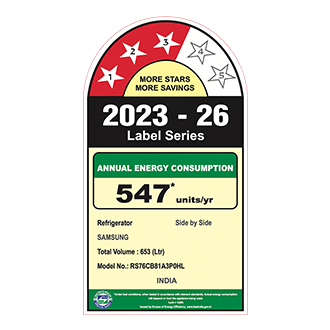 Samsung 653 L Bespoke AI Side by Side Refrigerator with Twin Cooling Plus™ | Convertible 5in1 | 3★ | RS76CB81A3P0 — RS76CB81A3P0HL — alternate view