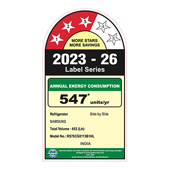 Samsung 653 L Side By Side Refrigerator with Bespoke AI, 3★ RS76CG8113B1 — RS76CG8113B1HL — alternate view