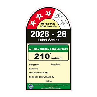 Samsung 330 L Double Door Refrigerator with Bespoke AI, 3★ RT34HG5A43B1 — RT34HG5A43B1HL — alternate view