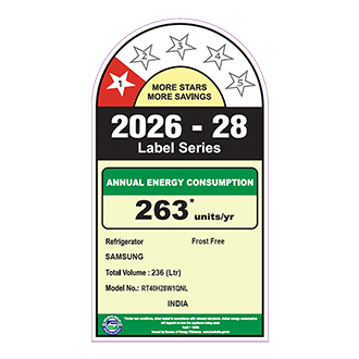 Samsung 236 L Double Door Refrigerator with All Around Cooling, 1★ RT40H28W1Q — RT40H28W1QNL — alternate view