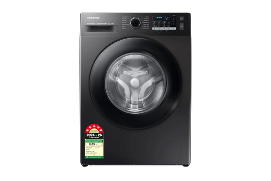 Samsung 8.0 kg Front loading Washing Machine with EcoBubble™, Hygiene Steam & DIT Motor, 5★ WW80TA046AB — WW80TA046AB1TL — product view