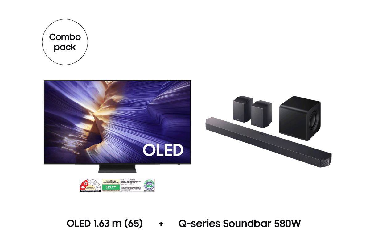 Samsung 1.63 m (65) OLED S90F & Soundbar Q930F — F-BUNDLE000007 — product view