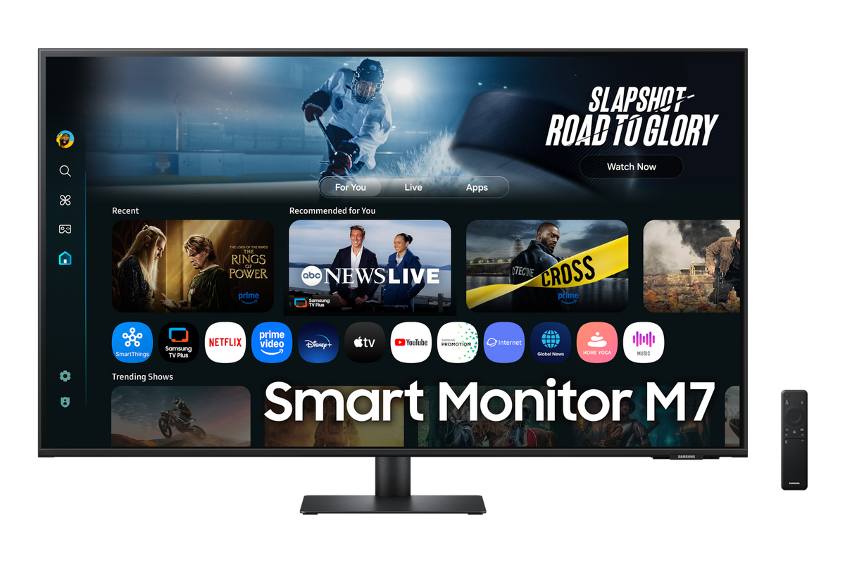 Samsung 1.08 m (43) M7 UHD 4K Smart Monitor (2025) featuring Smart TV experience with AI — LS43FM700UWXXL — product view